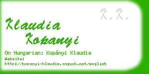 klaudia kopanyi business card